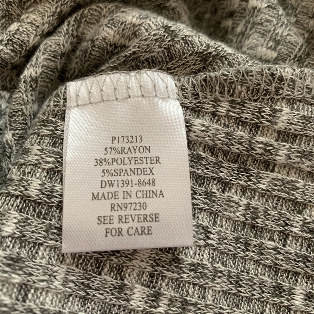 A-line Grey Trendy Ribbed Dress V-neck - Picture 5 of 5